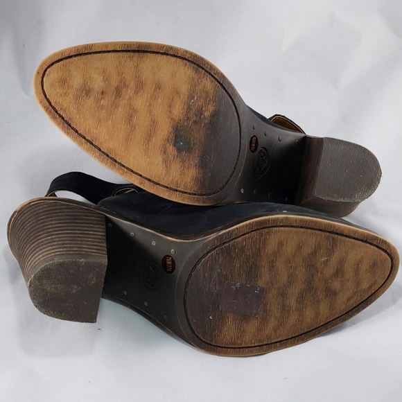 LUCKY BRAND Black Block-Heel Leather Ankle Boots - Picture 7 of 7